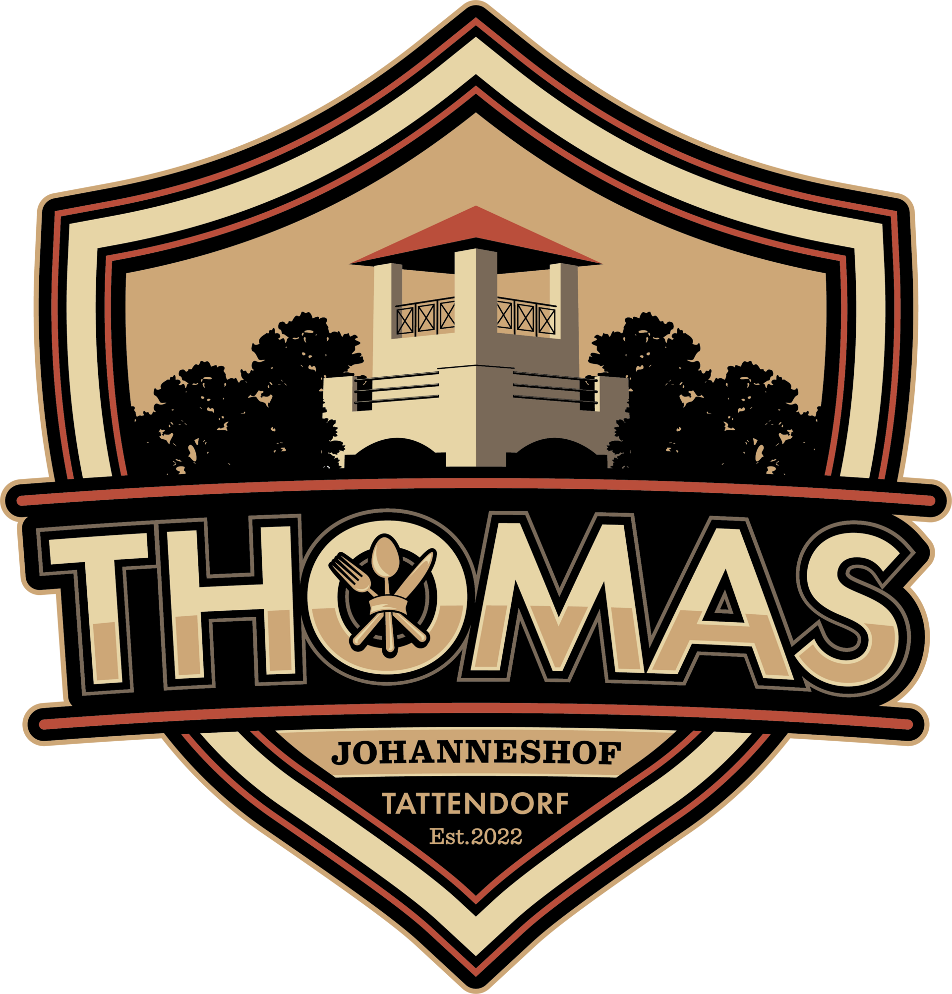 Wappenartiges Logo des Restaurants Thomas